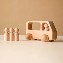 Load image into Gallery viewer, Montessori Beech Wood Wooden Bus Toy