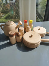 Load image into Gallery viewer, Montessori Wooden Teapot & Cooking Sets