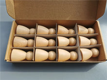 Load image into Gallery viewer, Wooden Peg Dolls with Crochet Hats, Rainbow Set