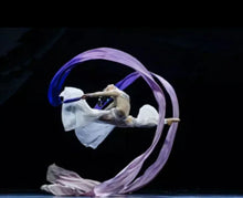 Load image into Gallery viewer, Customized Women Real Silk Streamer Purple Pastel Color Belly Dance Props 5 Mommes Habotai Worship Silk Streamer 400X45cm Flowy