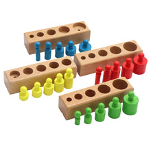 Load image into Gallery viewer, Wooden knobbed cylinder blocks