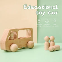 Load image into Gallery viewer, Montessori Beech Wood Wooden Bus Toy
