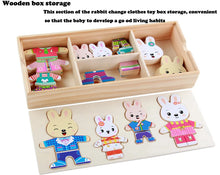 Load image into Gallery viewer, Cartoon Wooden Toy Rabbit Changing Clothes Puzzles Montessori Educational Dress Changing Jigsaw Puzzle Toys Children Kids Gifts