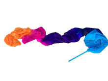 Load image into Gallery viewer, Customized Women Real Silk Streamer Purple Pastel Color Belly Dance Props 5 Mommes Habotai Worship Silk Streamer 400X45cm Flowy
