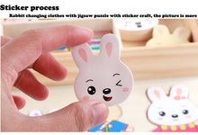 Load image into Gallery viewer, Cartoon Wooden Toy Rabbit Changing Clothes Puzzles Montessori Educational Dress Changing Jigsaw Puzzle Toys Children Kids Gifts