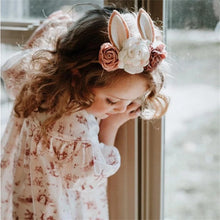 Load image into Gallery viewer, Easter Day Baby Headband Rabbit Ear Newborn Photography Props Boy Girl Nylon Hair Bands Artificial Flower Festival Headwrap