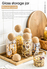 Load image into Gallery viewer, Lead-Free Glass Storage Jar with Cork Lid