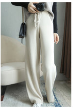 Load image into Gallery viewer, 100% Wool Wide-Leg Knitted Pants