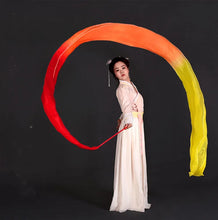 Load image into Gallery viewer, Customized Women Real Silk Streamer Purple Pastel Color Belly Dance Props 5 Mommes Habotai Worship Silk Streamer 400X45cm Flowy