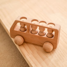 Load image into Gallery viewer, Montessori Beech Wood Wooden Bus Toy