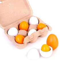 Load image into Gallery viewer, Kids 3/6pcs Wooden Artificial Egg Set Easter DIY Toy Wooden House Game Kitchen Egg Toys Early Education Food Toys for Children