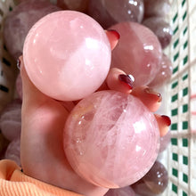 Load image into Gallery viewer, Natural Pink Crystal Quartz Polished Ball - Reiki Healing Sphere