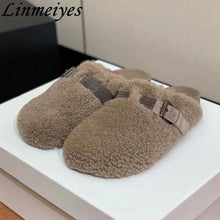 Load image into Gallery viewer, Women's Wool Round Toe Casual Mules