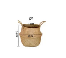 Load image into Gallery viewer, Seaweed Wicker Basket Rattan Hanging Flowerpot  Dirty Clothes    Storage    WF1015