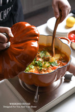 Load image into Gallery viewer, Pumpkin Enameled Cast Iron Dutch Oven - 1.9L Non-Stick Casserole Dish