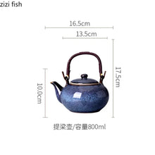 Load image into Gallery viewer, Large Ceramic Teapot with Top Handle and Infuser