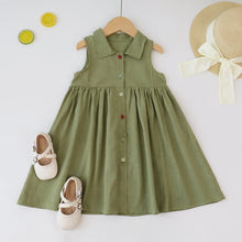 Load image into Gallery viewer, Bear Leader New Solid Baby Girl Dress Cotton Button Kids Dresses Summer Princess Party Dress Toddler Girls Sundress Kids Clothes