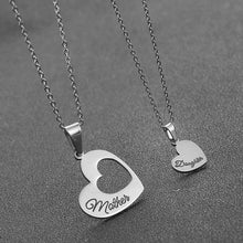 Load image into Gallery viewer, 2PCS Gift for Mom Hollow Love Pendant Necklace Family Stainless Steel Accessories Mother Day Set Thanksgiving Jewelry 'Daughter'