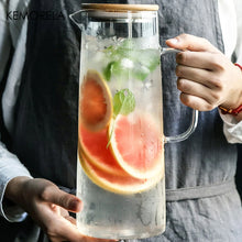 Load image into Gallery viewer, 1000ML/1500ML Thick Glass Kettle with Bamboo Lid & Filter