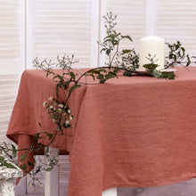 Load image into Gallery viewer, 100% Pure Linen Tablecloth - Solid Color Natural Fabric