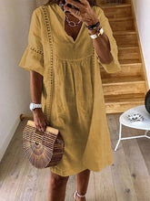 Load image into Gallery viewer, Summer Lace Bohemian V-Neck Flare Sleeve Dress