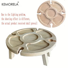 Load image into Gallery viewer, Wooden Portable Folding Picnic Table - Wine & Snack Tray