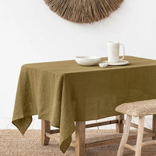 Load image into Gallery viewer, 100% Pure Linen Tablecloth - Natural Fabric Solid Color