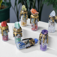 Load image into Gallery viewer, Natural Crystal Gemstone Wishing Bottle - Energy Decor & Gift