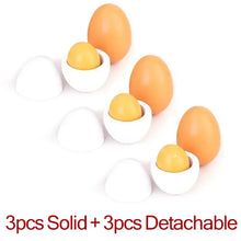 Load image into Gallery viewer, Kids 3/6pcs Wooden Artificial Egg Set Easter DIY Toy Wooden House Game Kitchen Egg Toys Early Education Food Toys for Children