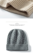 Load image into Gallery viewer, Cashmere Cable Knit Beanie - Unisex