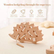 Load image into Gallery viewer, Beech wood hedgehog lacing board