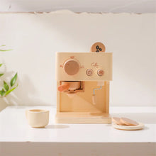 Load image into Gallery viewer, 10pc Baby Coffee Machine Toy Set Wooden Kitchen Supplies Coffee Machine Model Children Play Simulation Coffee Cake Pretend Toys