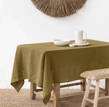 Load image into Gallery viewer, 100% Pure Linen Tablecloth - Solid Color Natural Fabric