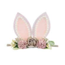 Load image into Gallery viewer, Lovely Baby Girls Easter Day Headband Rabbit Ear Newborn Photo Props Cute Elastic Flower Crown Hairbands Party Hair Accessories