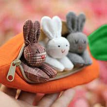 Load image into Gallery viewer, Easter 2024 Easter Bunny Unzip the rabbit doll toy:3 bunnies in carrot purse