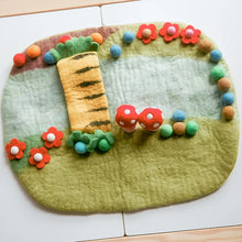 Load image into Gallery viewer, Wool Felt Playscape Play Mat River Fall House Doll Playscape Small World Pretend Play Children Montessori Waldorf Inspired Toy