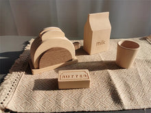 Load image into Gallery viewer, Montessori Wooden Coffee, Tea and Baguette Pretend Play Set