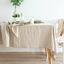 Load image into Gallery viewer, 100% Pure Linen Tablecloth - Natural Fabric Solid Color