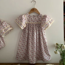Load image into Gallery viewer, Kids Clothes Fashion Girl Dress Flower Embroidery Retro Lace Dress Cotton Princess Vestido Casual Round Neck Summer New Sweet