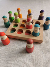 Load image into Gallery viewer, Wooden Rainbow Arch Stacking Blocks & Peg Dolls