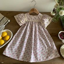 Load image into Gallery viewer, Kids Clothes Fashion Girl Dress Flower Embroidery Retro Lace Dress Cotton Princess Vestido Casual Round Neck Summer New Sweet
