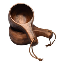 Load image into Gallery viewer, 210ml Outdoor Cup Kuksa Camping Mug Coffee Milk Cups Mugs Acacia-Wood Drinkware Bushcrafts Artifact Kitchen