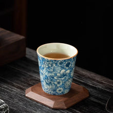 Load image into Gallery viewer, Blue and White Crackle Glaze Teacup, 110ml