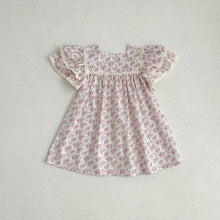 Load image into Gallery viewer, Kids Clothes Fashion Girl Dress Flower Embroidery Retro Lace Dress Cotton Princess Vestido Casual Round Neck Summer New Sweet
