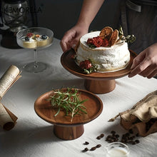 Load image into Gallery viewer, Japanese Wooden Cake Tray with Glass Lid