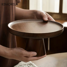 Load image into Gallery viewer, Japanese Wooden Cake Tray with Glass Lid