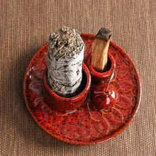 Load image into Gallery viewer, 4-in-1 Ceramic Incense Burner for Aromatherapy & Meditation - Sage & Stick Holder