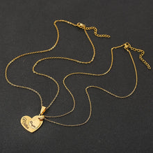 Load image into Gallery viewer, 2PCS Gift for Mom Hollow Love Pendant Necklace Family Stainless Steel Accessories Mother Day Set Thanksgiving Jewelry 'Daughter'