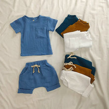 Load image into Gallery viewer, Organic Cotton Baby Summer Outfit Set - Top and Shorts