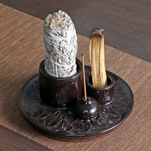 Load image into Gallery viewer, 4-in-1 Ceramic Incense Burner for Aromatherapy & Meditation - Sage & Stick Holder